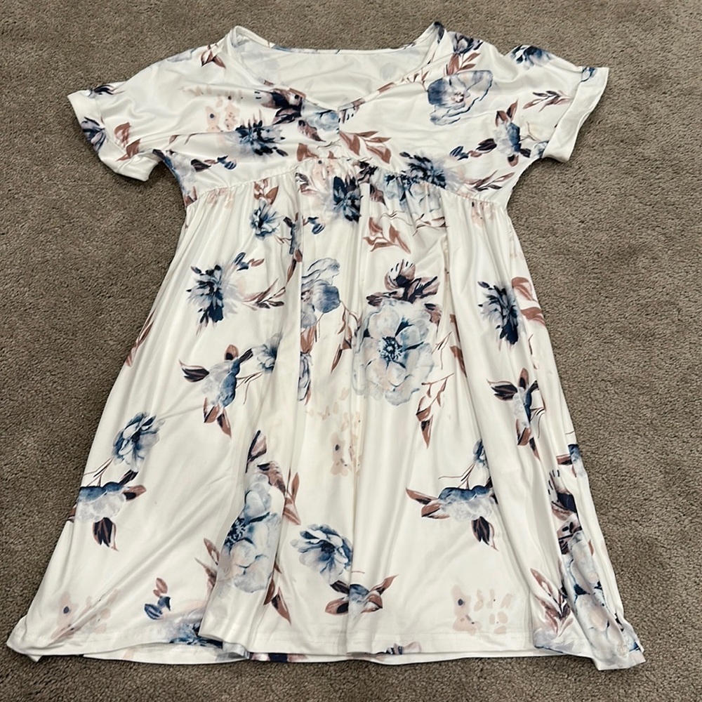 White floral print Amazon dress